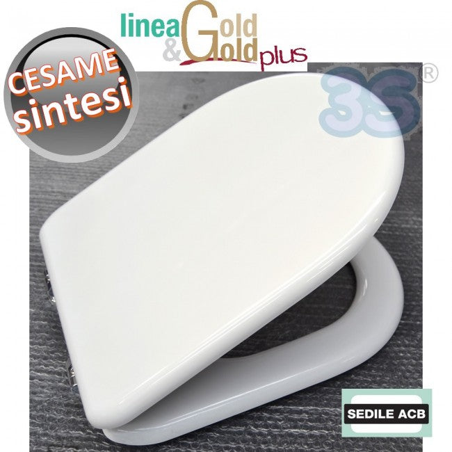 Abattant de toilettes SINTESI Cesame avec âme en bois - Gamme ACB GOLD