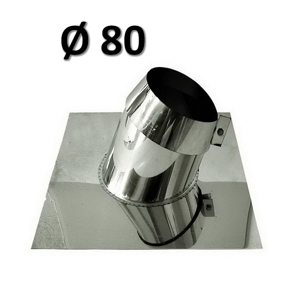 Conduit de cheminée en plomb pour toitures inclinées avec cheminée de 80 mm de diamètre
