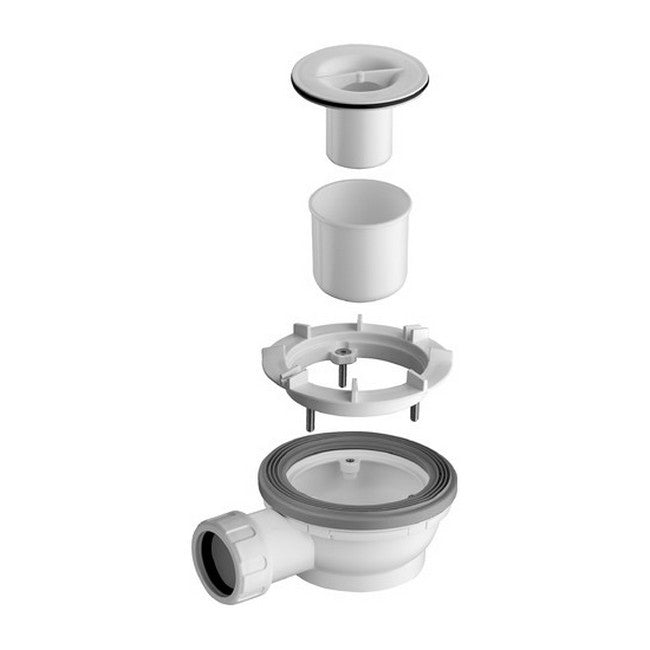 Bonde de receveur de douche extra-plate avec orifice de 90 mm de diamètre et capuchon chromé - Silfra