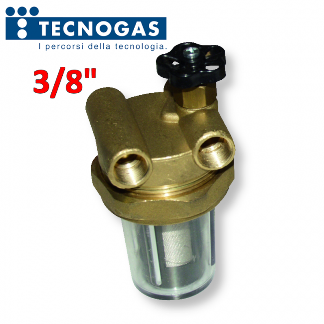 Diesel fuel filter FF 3/8'' 2-way with tap and non-return valve
