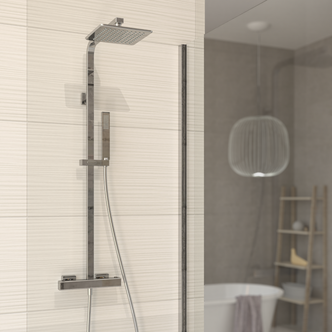 Barre de douche carrée PONSI - avec mitigeur thermostatique