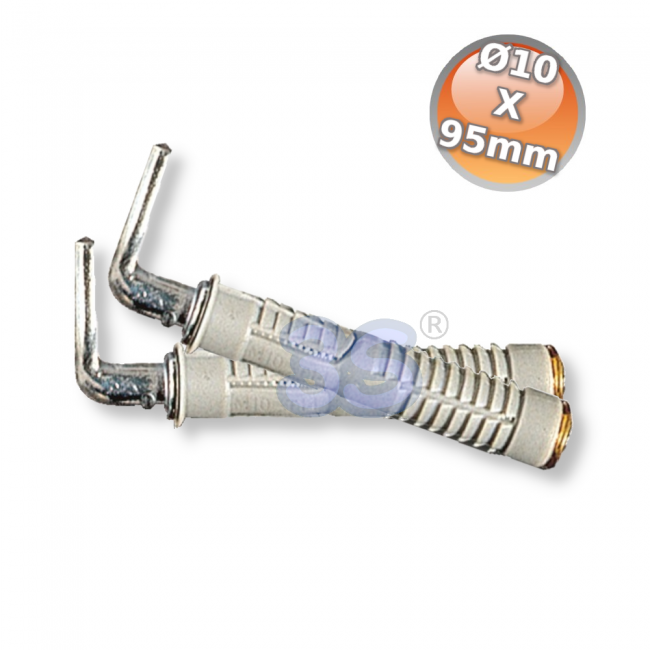 Paire de supports pour fixation de chaudière / chauffe-eau L. 95 mm, cheville Ø 10 mm