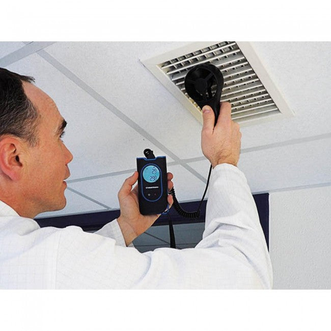 SAUERMANN Si-VV3 - Thermomètre et anémomètre sans fil à hélice avec sonde à ventilateur