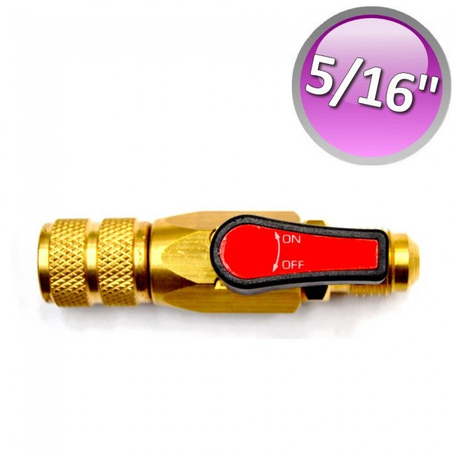 Vanne à bille pour gaz réfrigérant, volant SAE 5/16'' Rouge