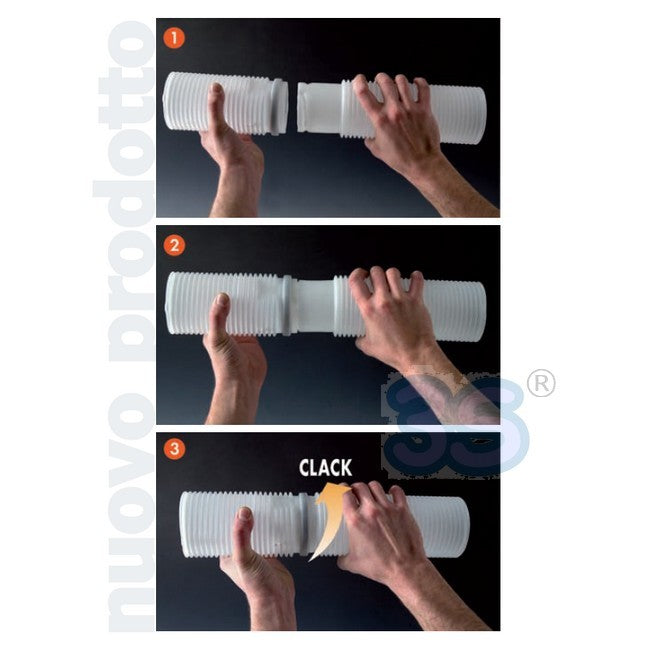 Tuyau flexible de 100 cm en PPS Ø 80 mm SMARTFLEX pour les gaz de combustion des chaudières à condensation