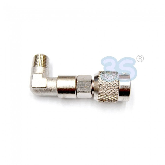 Raccord coudé femelle SAE 1/4'' avec pivot x mâle NPT 1/8''