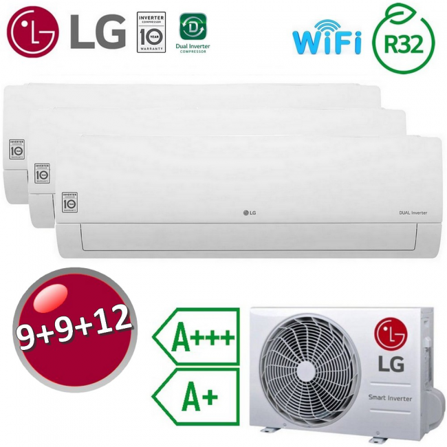 Climatiseur split LG Libero Smart WiFi ThinQ DualCool A+++ / A+ 9000+9000+12000 (essai)