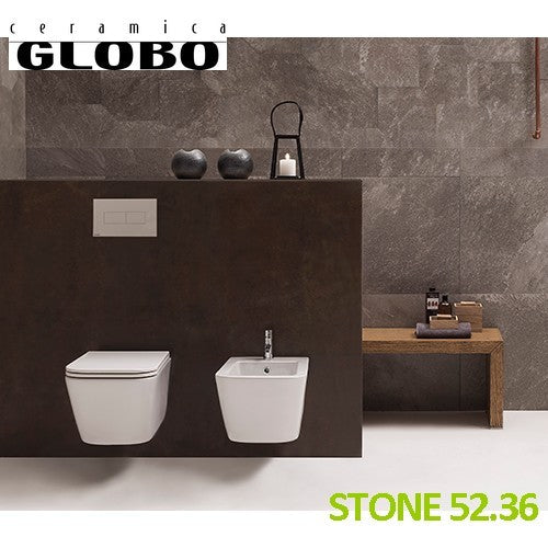 Ensemble sanitaire suspendu STONE 52.36 - Ceramica Globo - WC, bidet et siège