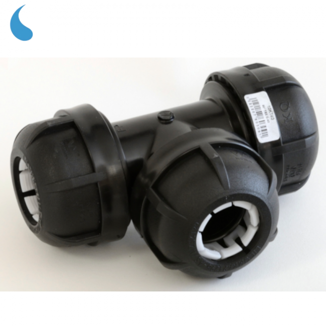 Compression Tee Fitting Ø 40 mm - Polypropylene - Tightening Type