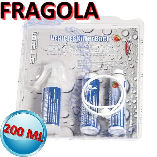 Désinfectant pour véhicules Veichles killer bact - 200 ml FRAISE avec tapis
