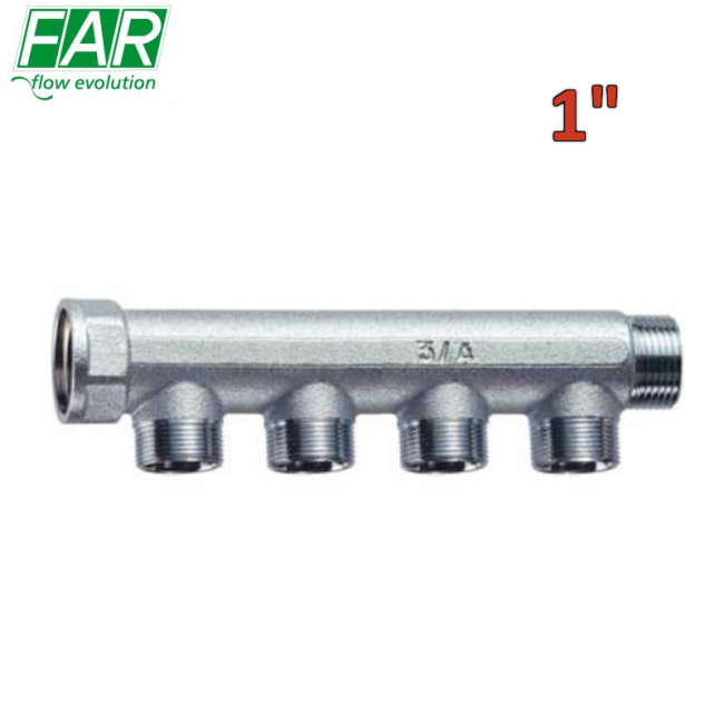 Collecteur modulaire 4 voies 3400 - 1'' M-F, entraxe de 36 mm - FAR