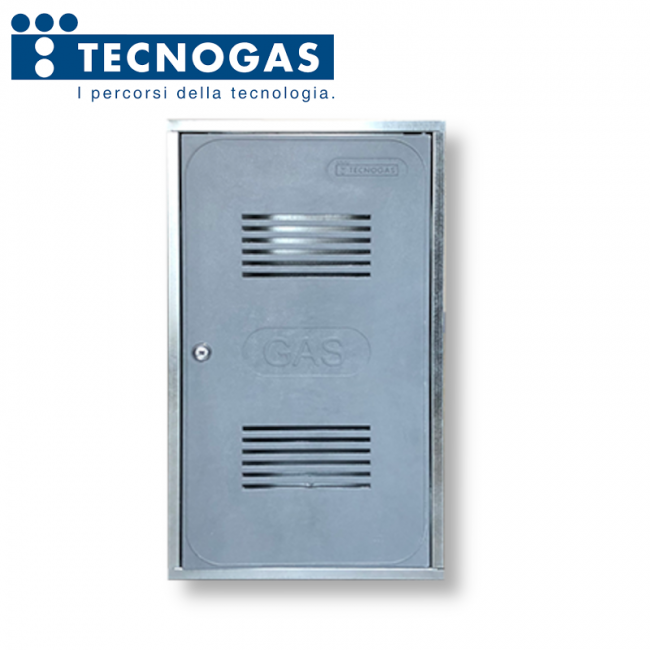 Cabinet with door for gas meter compliant with UNI 9036:2015 standard - H.56 x W.32 x D.30 cm