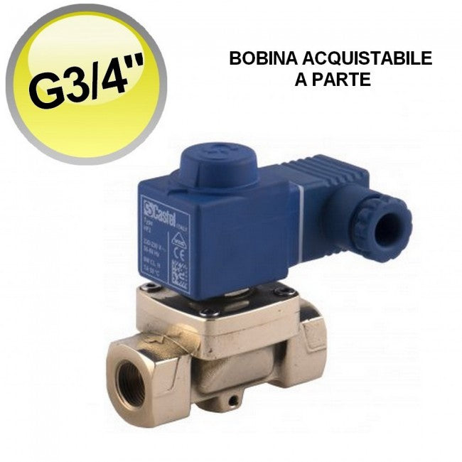 1132/06S - Électrovanne Castel pour eau et air, raccord G3/4