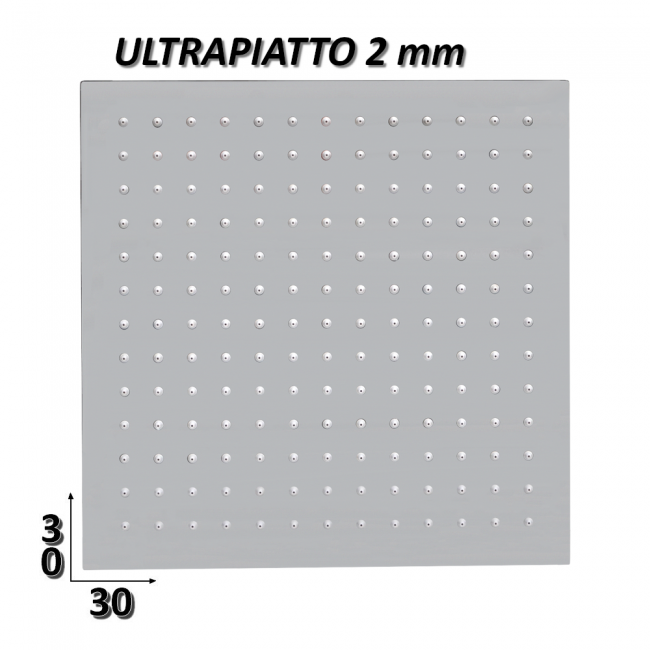 Pommeau de douche carré ultra-mince en acier inoxydable de 30 x 30 cm