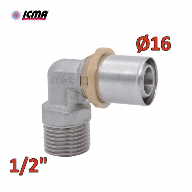 ICMA 404 - SEMPITER® curved male crimp fitting 16x1/2''