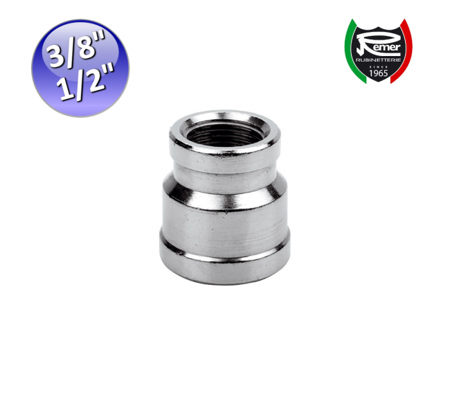 Manchon de réduction en laiton chromé FF - 3/8'' x 1/2''