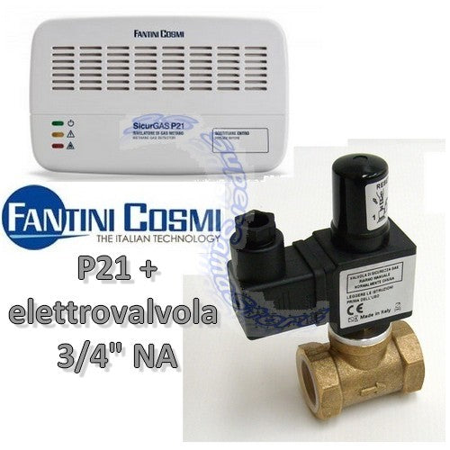 Kit détecteur de fuites de méthane - P21 + électrovanne normalement ouverte de 3/4''