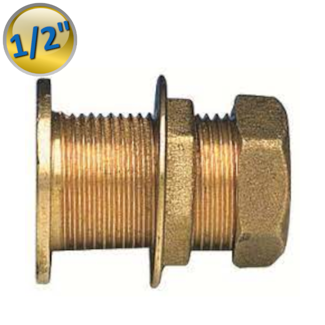 H0067 - Raccord boîte 1/2'' avec contre-écrou et capuchon, sablé - Enolgas