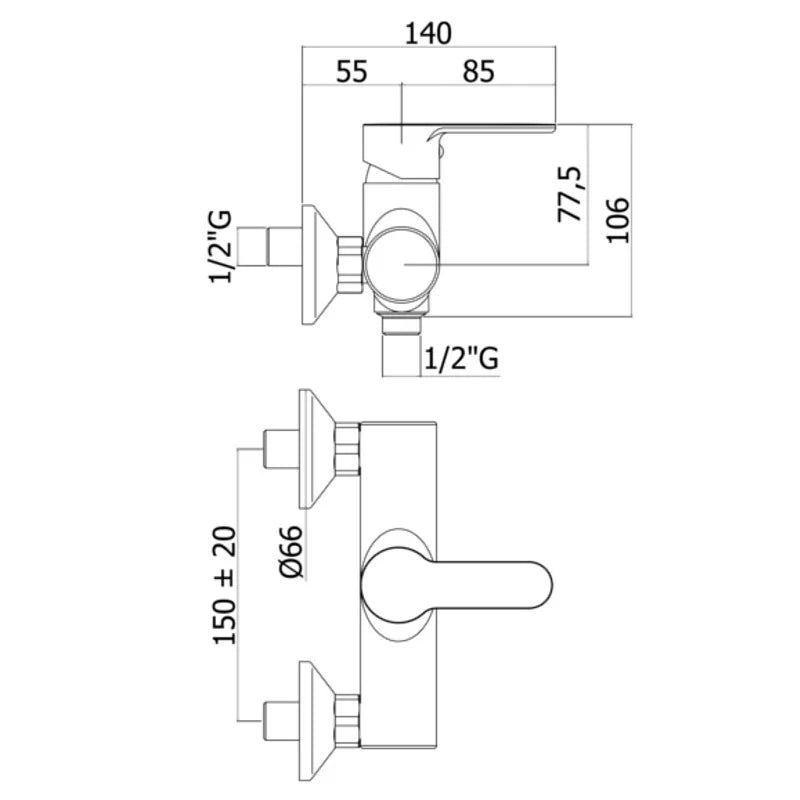 External wall-mounted shower mixer BLU PAFFONI - BLU168