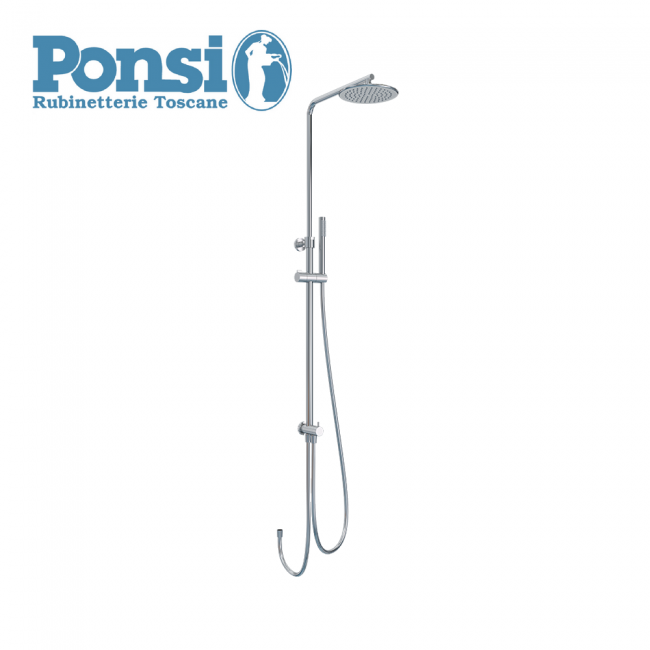 Barre de douche télescopique PONSI ROUND-T pour sorties d'eau extérieures avec inverseur à 2 voies en disques céramiques