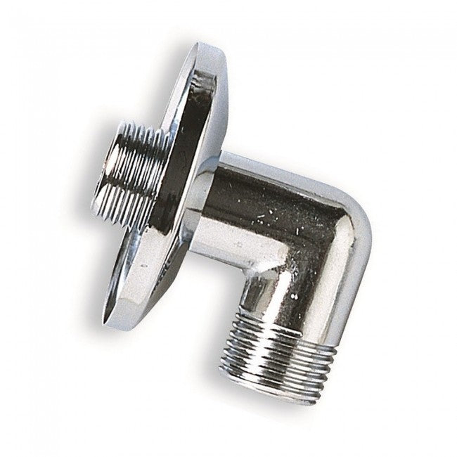 Coude de douche chromé avec rosace mâle-mâle 1/2''