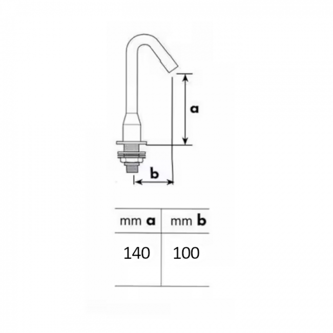 Bec fixe pour lavabo 140 x 100 mm River