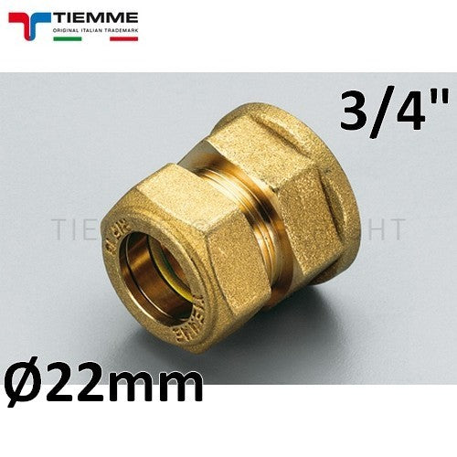 Raccord à compression biconique pour tuyau en cuivre - femelle 3/4'' x Ø 22 mm