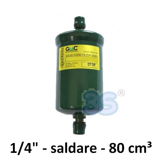 SC052S - Solder filter drier GMC 1/4'' connections - 80 cm³ with molecular sieve