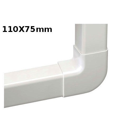 Coude plat pour conduit 110 x 75 mm - 1 pièce