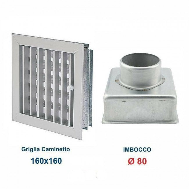 Air Vent 16x15cm ALUMINUM Diam.80mm with Chimney Adapter