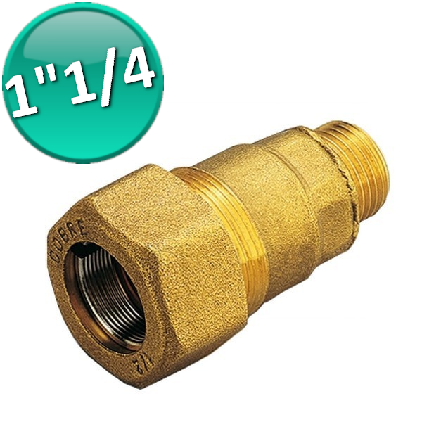 Raccord à compression en laiton 1''1/4" pour tuyaux en fer et en acier - Série TIEMME 1590