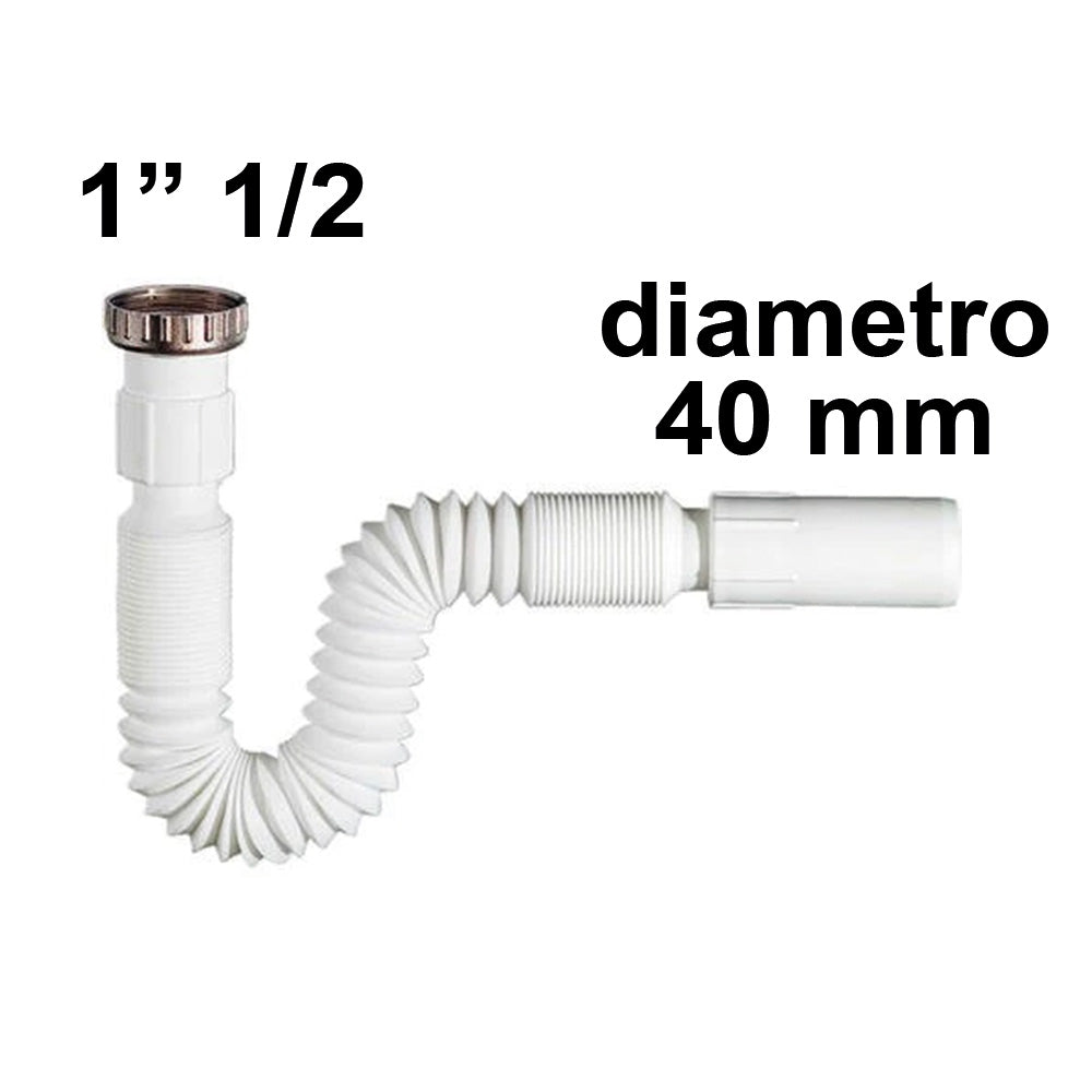Siphon d'évacuation Siroflex flexible extensible 650 mm 1''1/2 x Ø 40 mm