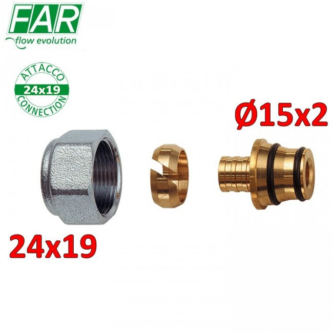 6052 - Adaptateur 24x19 pour tuyau plastique Ø 15x2 mm - FAR