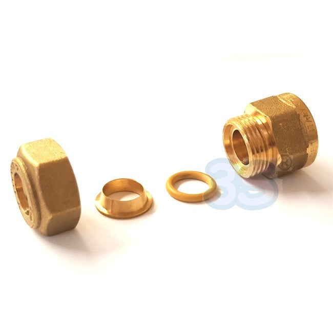 Raccord à compression biconique pour tuyau en cuivre - femelle 1/2'' x Ø 12 mm