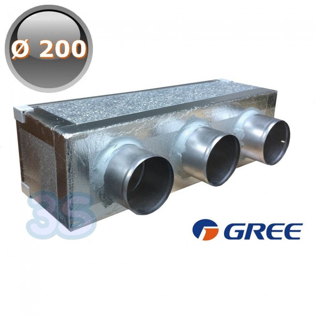Plénum de distribution pour machine PAL, 3 sorties Ø 200, pour systèmes gainés GREE by ARGO