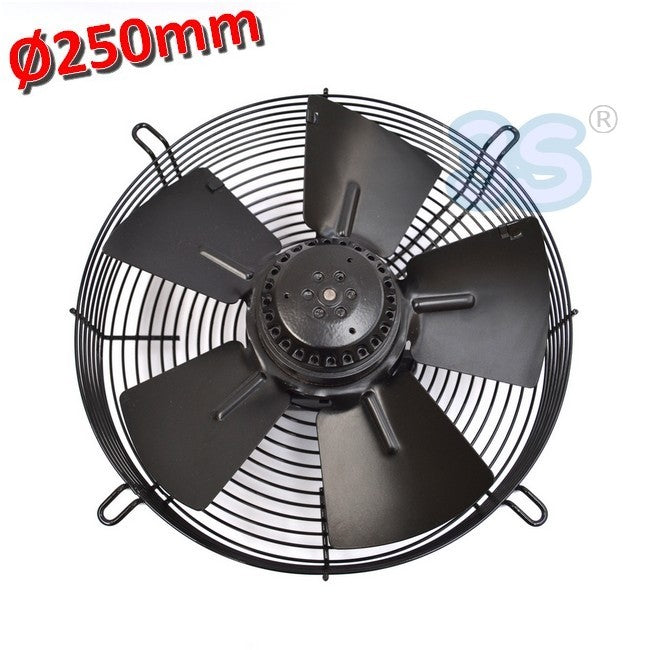 Ventilateur axial Ø 250 mm 55 W 220 V - avec moteur et grille