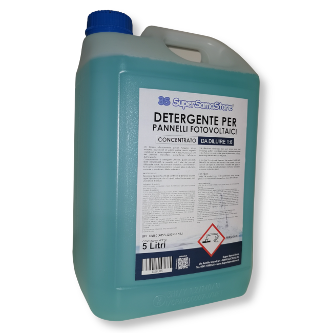 CLEANING FLUID FOR THERMAL AND PHOTOVOLTAIC SOLAR PANELS 5 LT. DETERGENT TANK