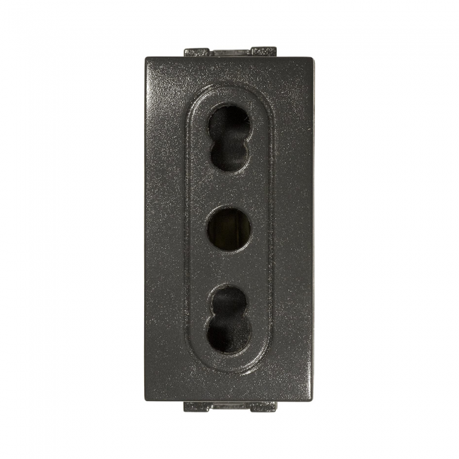 Douille de sécurité bivalente noire anthracite compatible avec Living International / Light - Feb Electric
