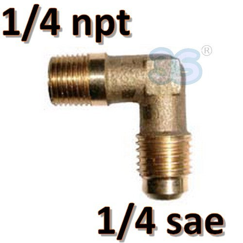Coude en laiton 1/4'' SAE x 1/4'' NPT mâle mâle