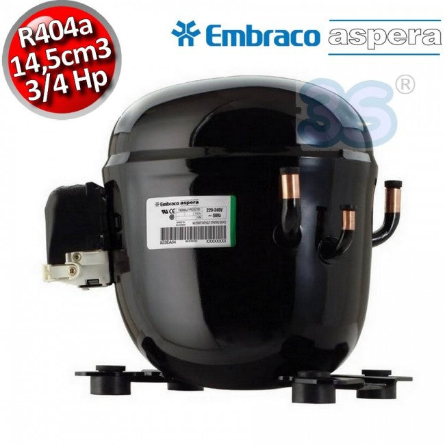 Compressor R404A R507 CSR BOX - 3/4 Hp - 14.5 cm3 - Embraco Aspera NT6220GK