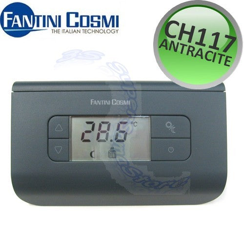 CH117 - Thermostat d'ambiance numérique, noir anthracite - Fantini Cosmi