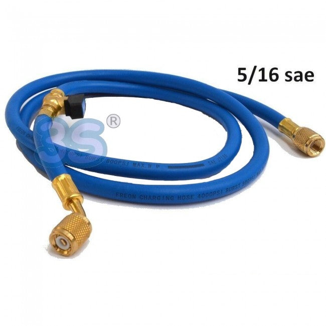 Tuyau flexible avec robinet SAE 5/16 intégré - Couleur bleue