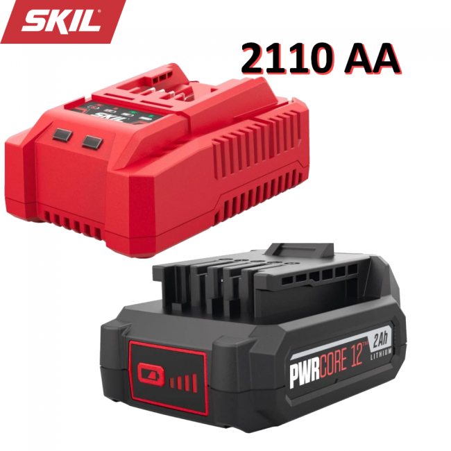 Batterie et chargeur SKIL 2110 AA 12 V 2 Ah Lithium-Ion