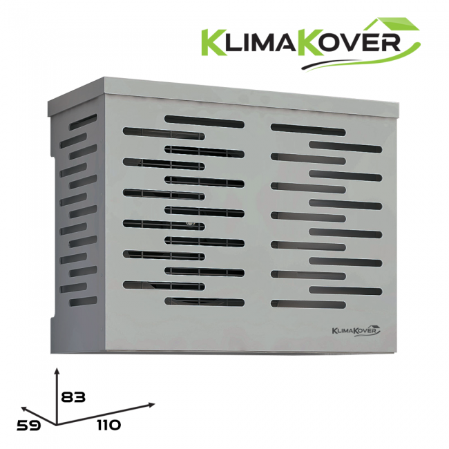 Cache-climatiseur design K-110S 110x83x59 cm argent en aluminium pour unités extérieures