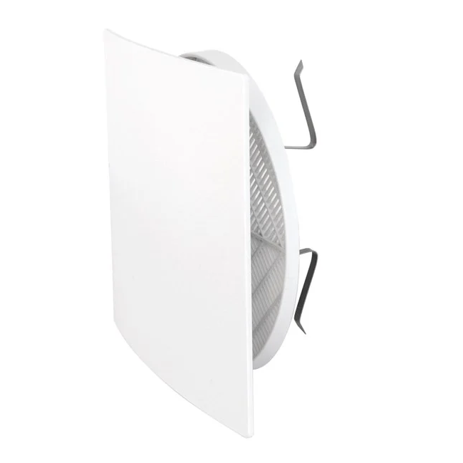 Grille de ventilation carrée esthétique 166 x 166 mm, pour trou Ø 80/125 mm BLANC