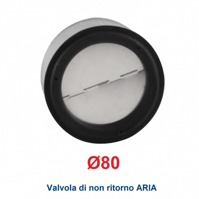 Clapet anti-retour de 80 mm de diamètre pour tuyaux d'air chaud et froid flexibles et rigides
