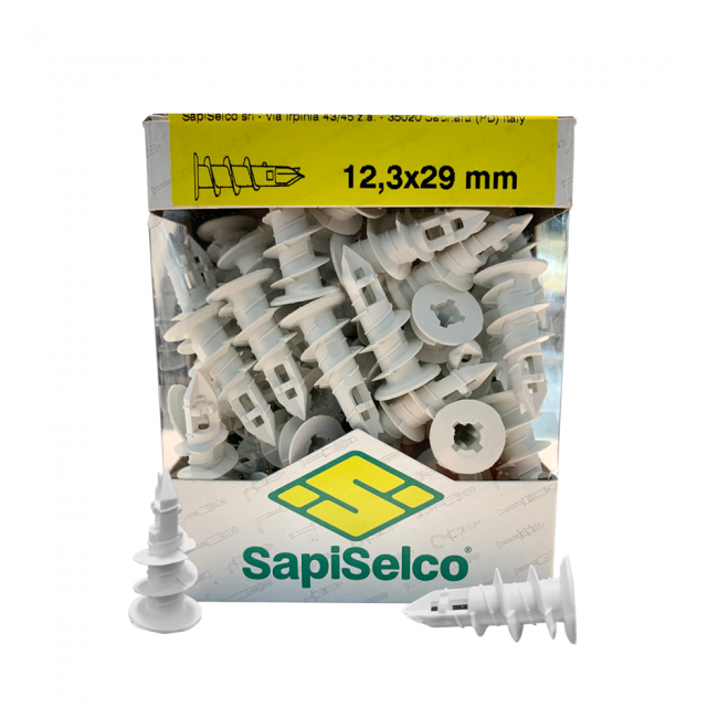 Kit de 100 chevilles autoperceuses en nylon, de 29 mm de long, pour plaques de plâtre avec vis à tête TSP 4,5 x 25 mm