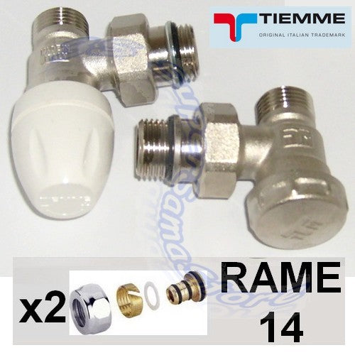 Vanne et verrou de sécurité carré TIEMME 1/2'' avec adaptateurs pour cuivre de 14 mm