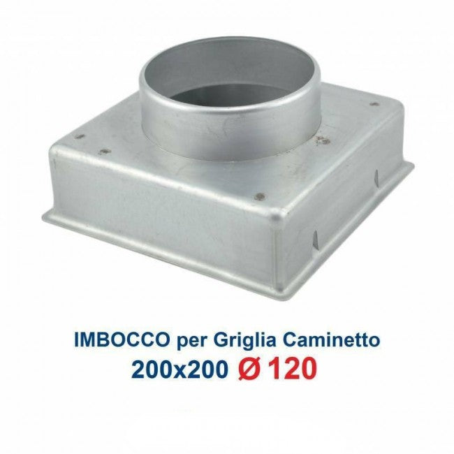 Adapter fitting for chimney opening (20x20 inlet grille 120mm diameter)