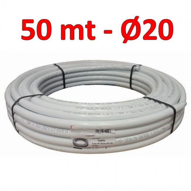 Tuyau multicouche isolé pour eau Ø 20 x 2 mm - rouleau de 50 m
